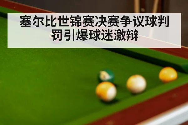 塞尔比世锦赛决赛争议球判罚引爆球迷激辩